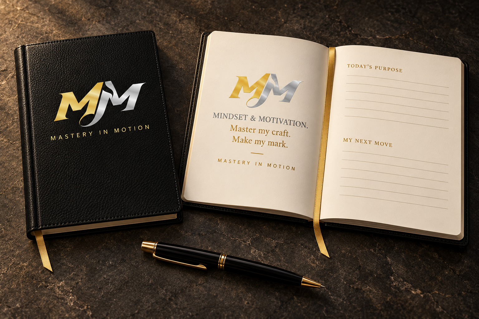 MM journal concept with ivory pages