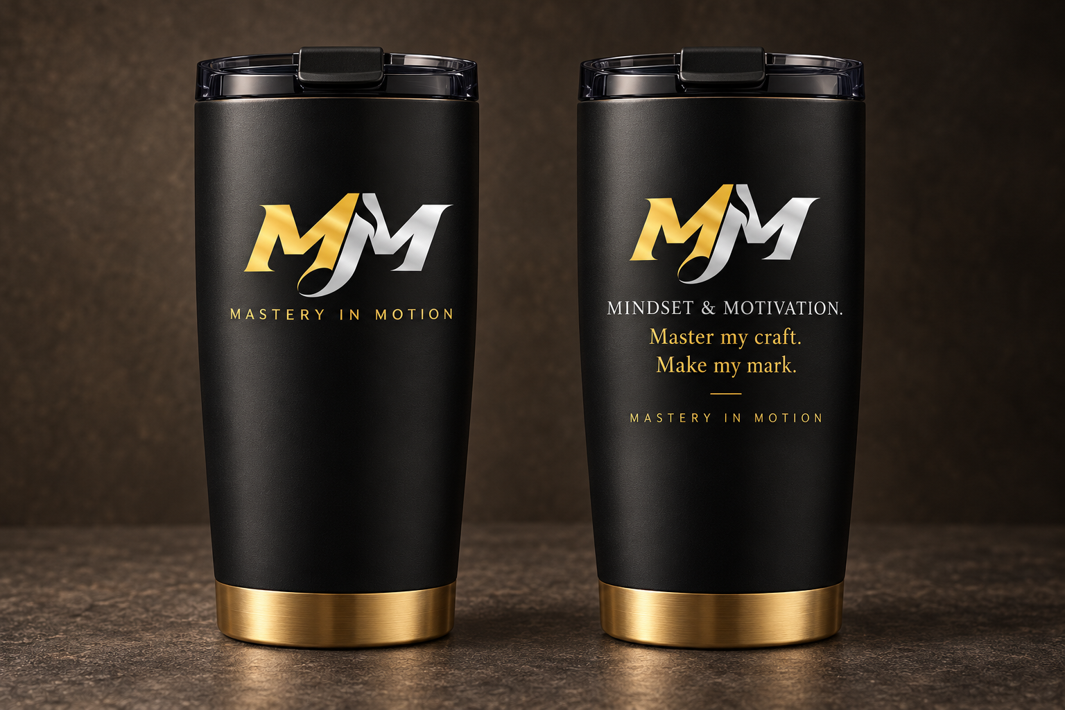Black and gold MM tumbler concept