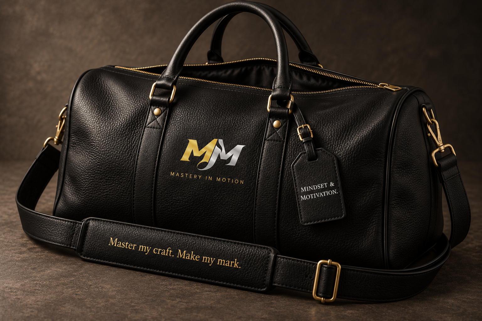 Black leather MM weekender concept